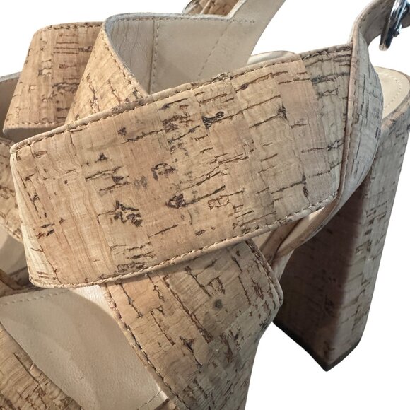 AGL Petra Platform Cork Block Heel Slingback Sandal Women's, Size 40 WORN ONCE - Picture 4 of 12